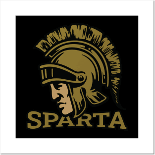 sparta warrior head Posters and Art